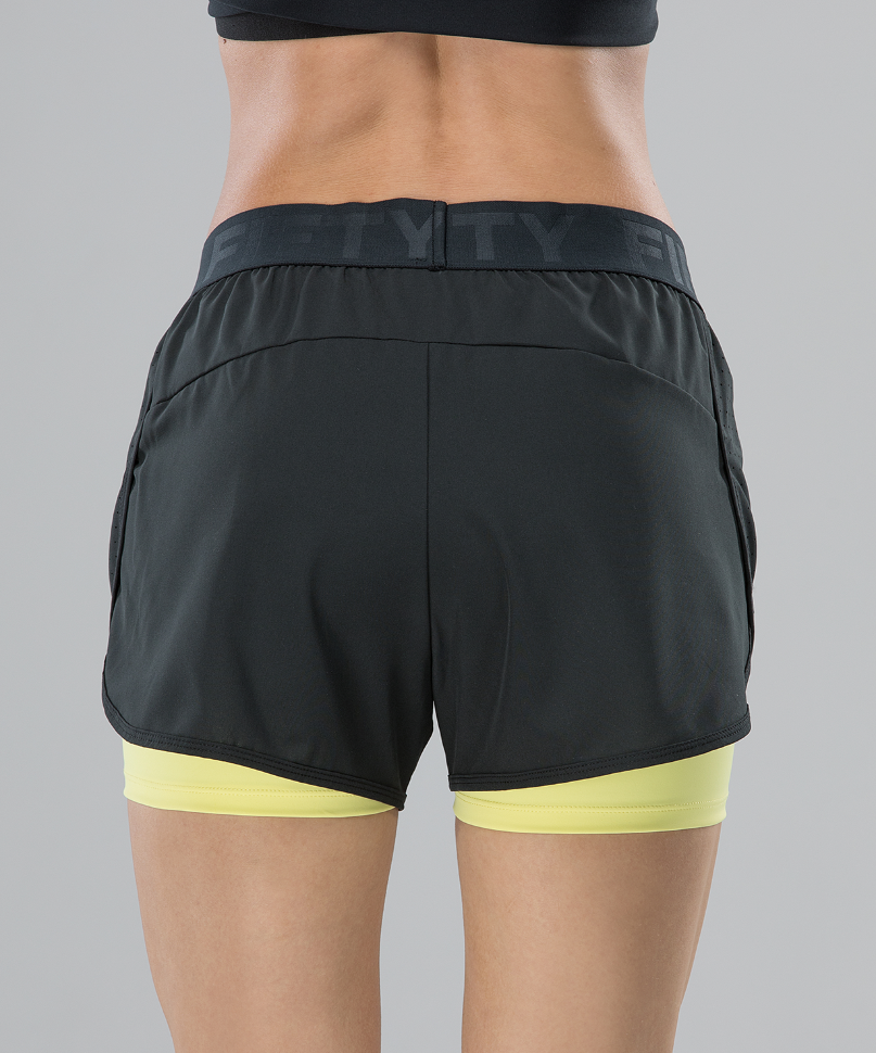 Женские спортивные шорты Duo Shape black/yellow FA-WS-0103-BYL, черный/желтый