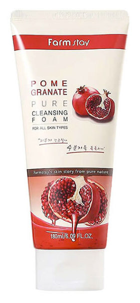 FarmStay Pomegranate Pure Cleansing Foam 180 мл Антивозрастная пенка для умывания с экстрактом граната