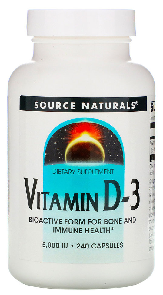 Source Naturals Витамин D-3 5000 Ме 240 капсул